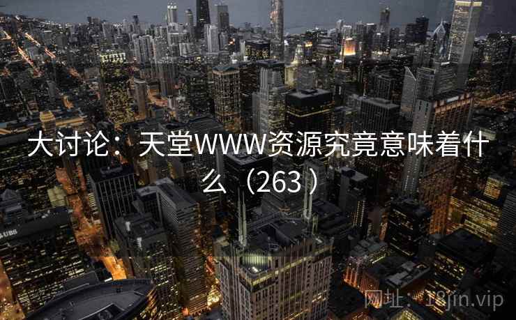 大讨论：天堂WWW资源究竟意味着什么（263 ）